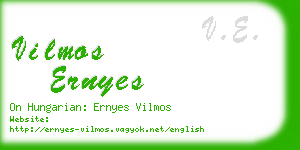vilmos ernyes business card
